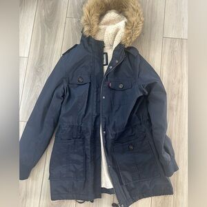 Levi’s Hooded Parka Coat in Size Medium